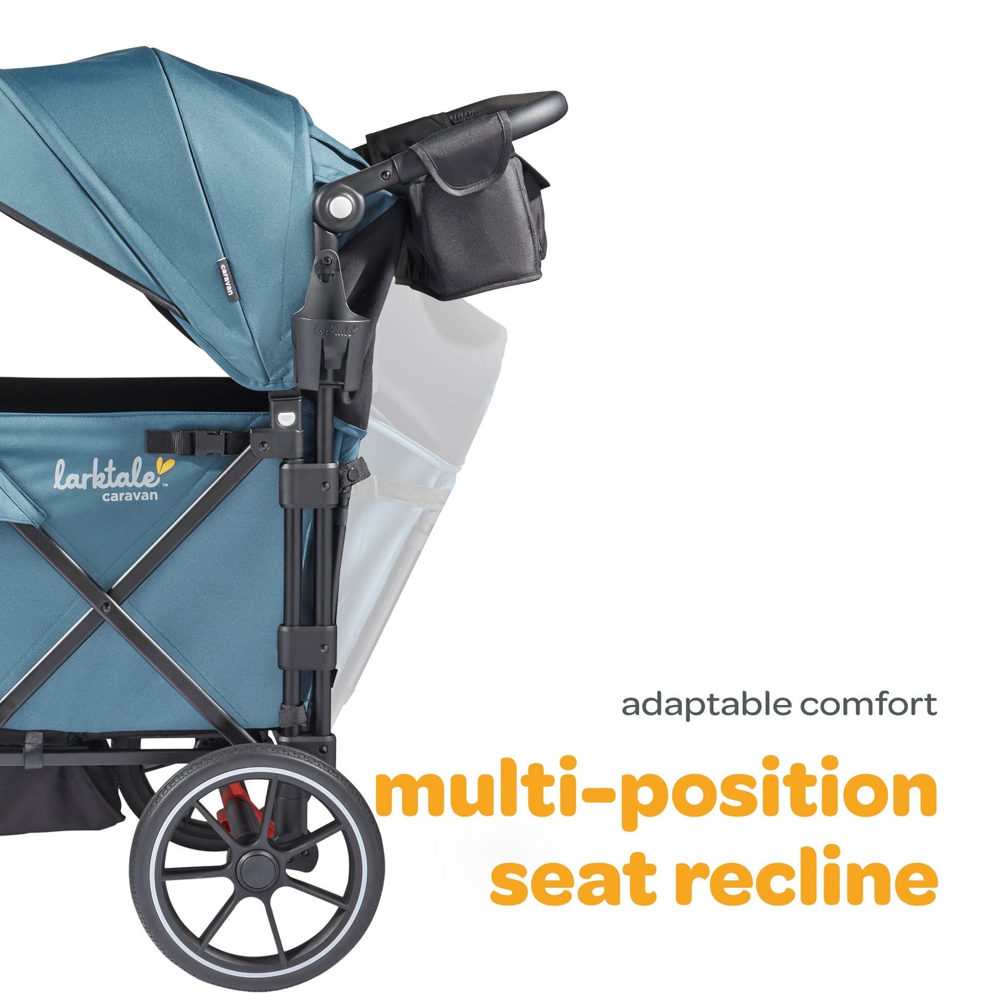 Larktale Caravan V3 Stroller, 2-Seater Kids Wagon, 207 lb Capacity, Seaford Blue