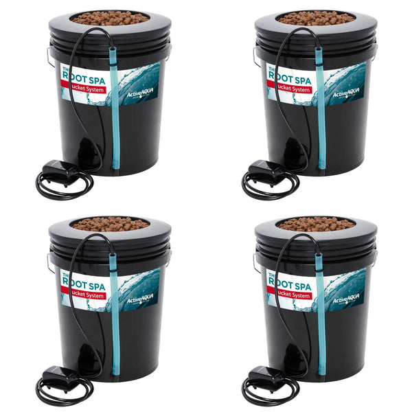 Active Aqua Root Spa 5 Gallon Hydroponic Bucket System Grow Kit (4 Pack)
