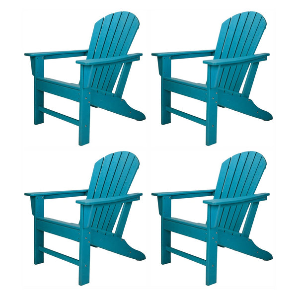Leisure Classics UV Protected Indoor Outdoor Patio Chair, Turquoise  (4 Pack)