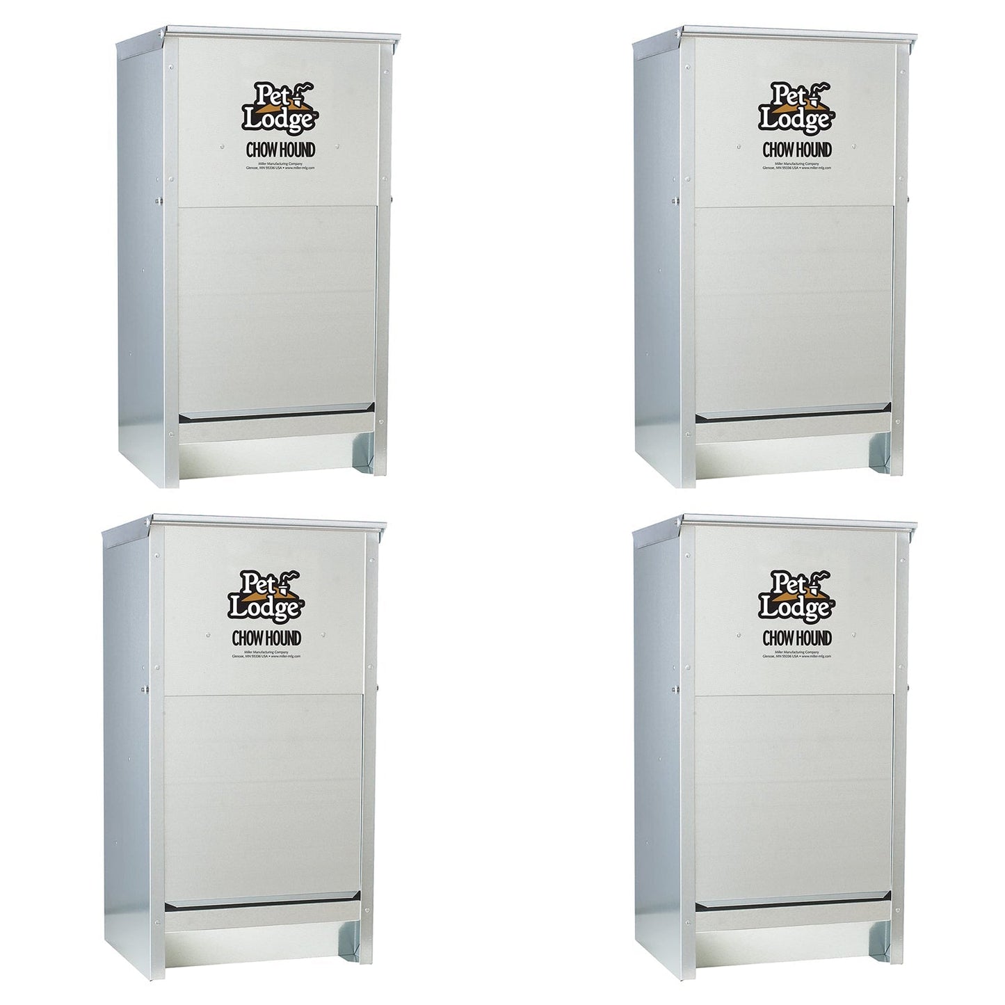 Little Giant Dry Food Automatic Steel Dog Feeder Chow Hound 25 Pounds (4 Pack)