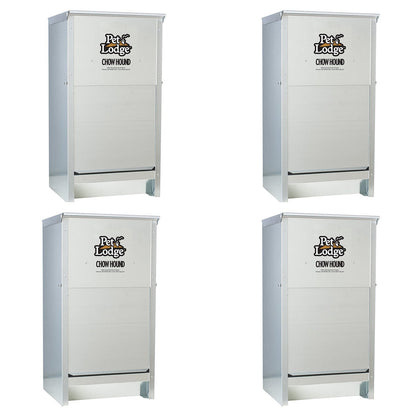 Little Giant Dry Food Automatic Steel Dog Feeder Chow Hound 25 Pounds (4 Pack)