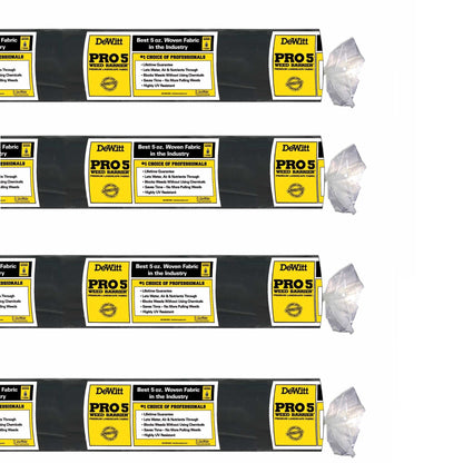 DeWitt P6 Pro 5 Commercial Landscape 5-Oz Weed Barrier Fabric, 6 x 250' (4 Pack)
