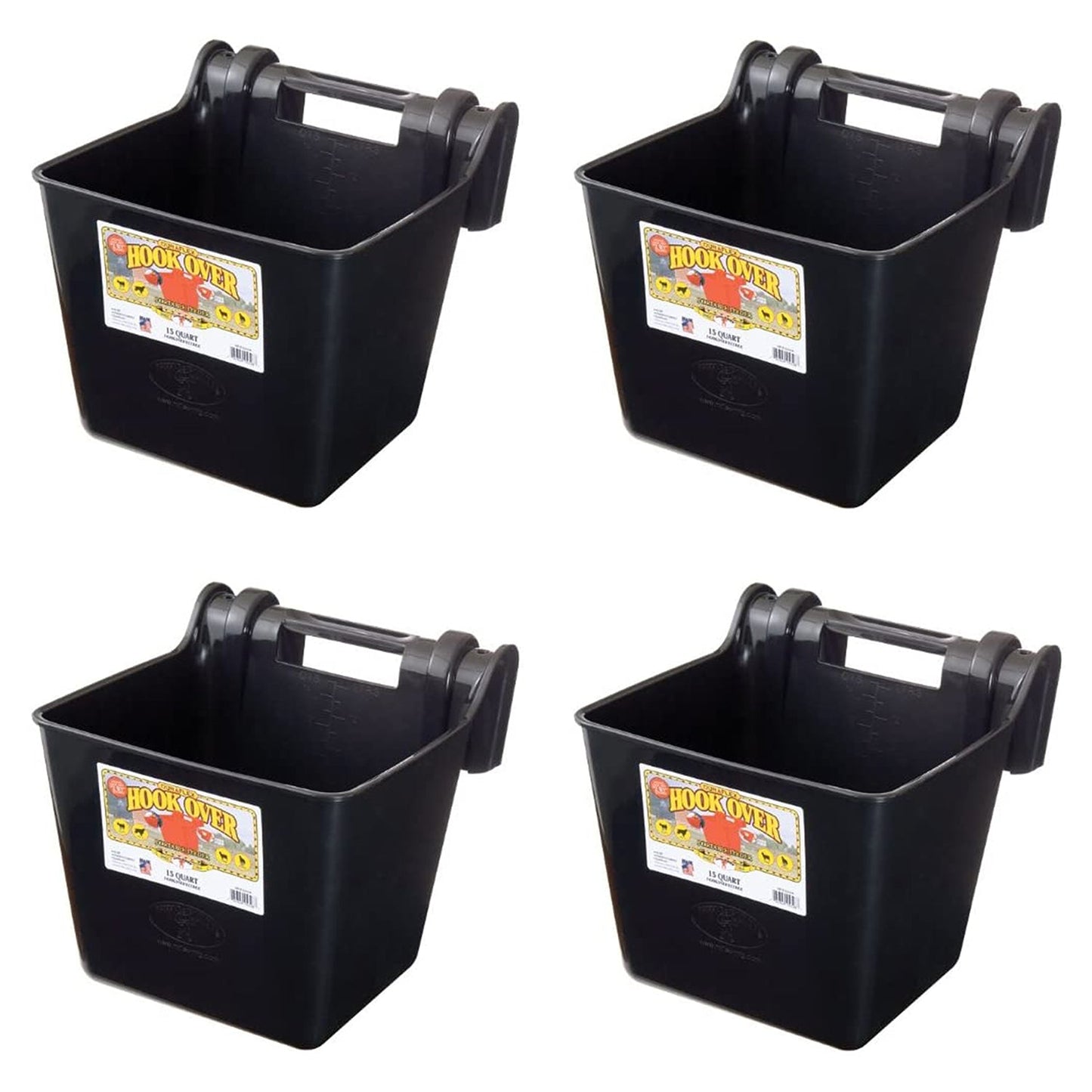 Little Giant HF15BLACK 15 qt. Mountable Plastic Hook Feeder, Black (4 Pack)