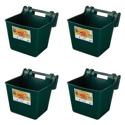 Little Giant Heavy Duty 15 Quart Mountable Plastic Hook Feeder, Green (4 Pack)