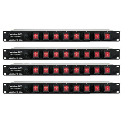 ADJ American DJ PC-100A 19 Inch Rack Light Power Distribution Center (4 Pack)