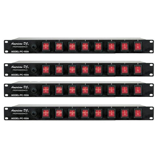 ADJ American DJ PC-100A 19 Inch Rack Light Power Distribution Center (4 Pack)