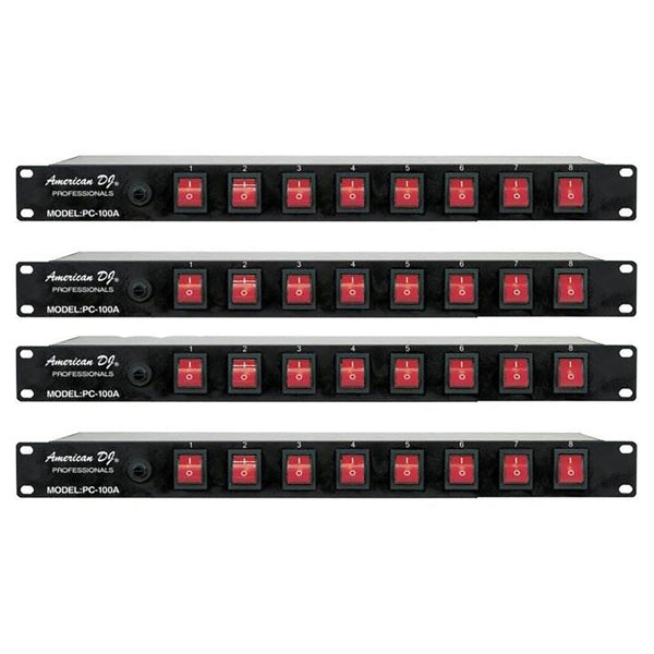 ADJ American DJ PC-100A 19 Inch Rack Light Power Distribution Center (4 Pack)