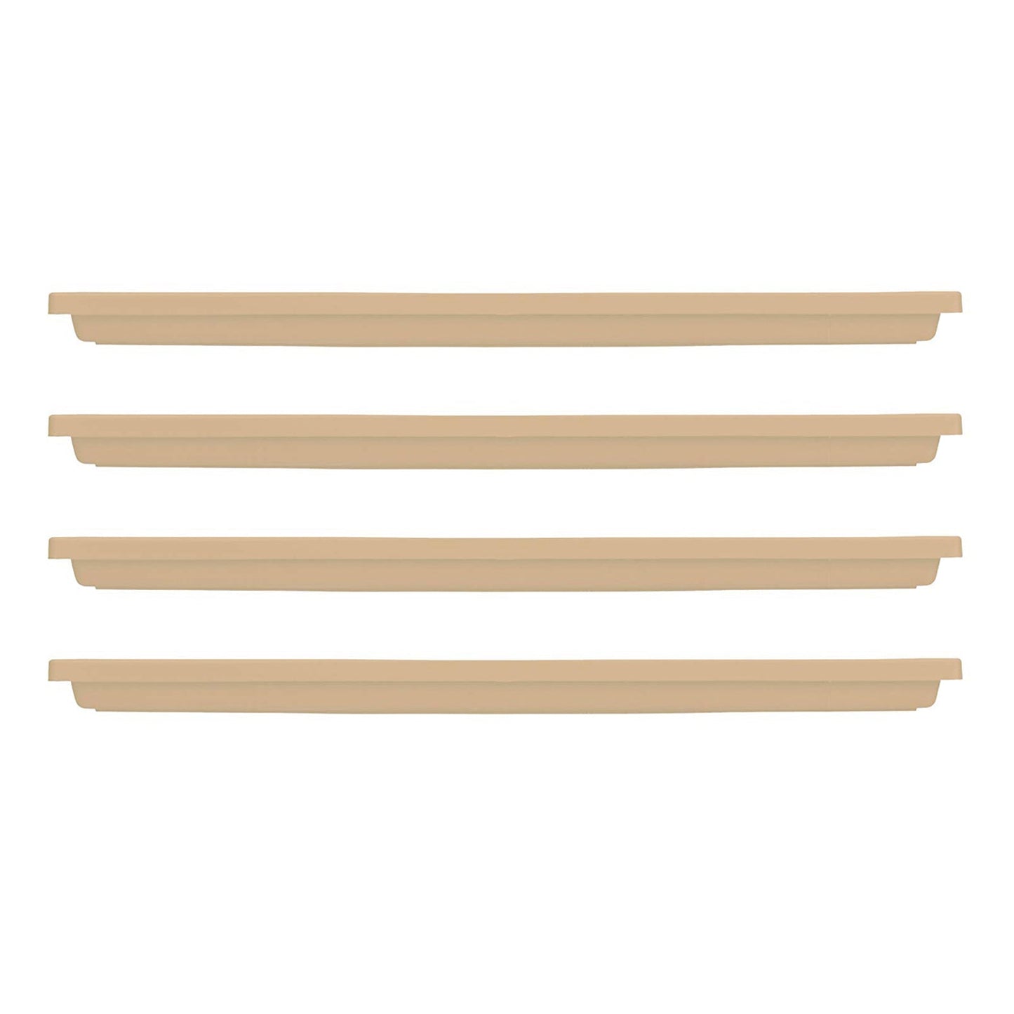 HC Companies Venetian 23.5 In Rectangular Flower Box Saucers, Sandstone (4 Pack)