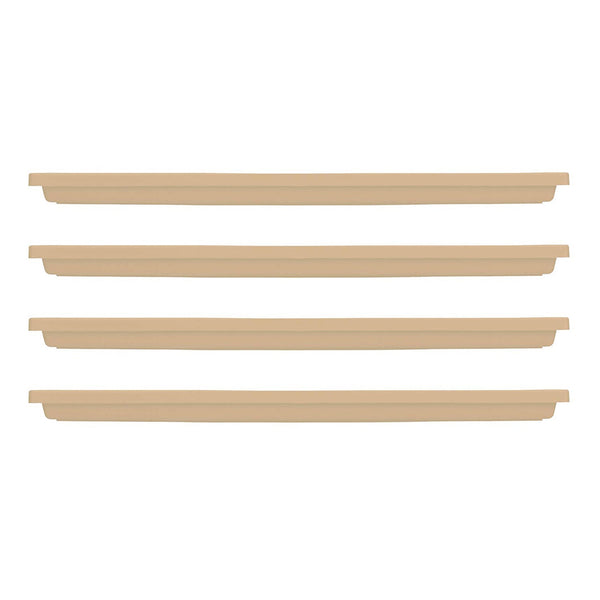 HC Companies Venetian 23.5 In Rectangular Flower Box Saucers, Sandstone (4 Pack)