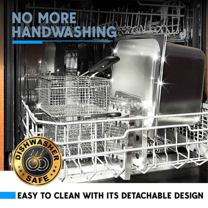 Biltek Double Deep Fryer with Baskets for Home Use and Small Business, Commercial Electric Deep Fryer, 2 x Large Removable Baskets, Outdoor Electric Fryer with Baskets Large, 110V 5000W, 20.7Qt/19.6L