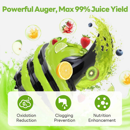 Aeitto Juicer Machines, Cold Press Juicer, 5.3" Extra Large Feed Chute for Whole Vegetables & Fruits, High Juice Yield Juice Maker,  1.7L Large Capacity Slow Masticating Juicer