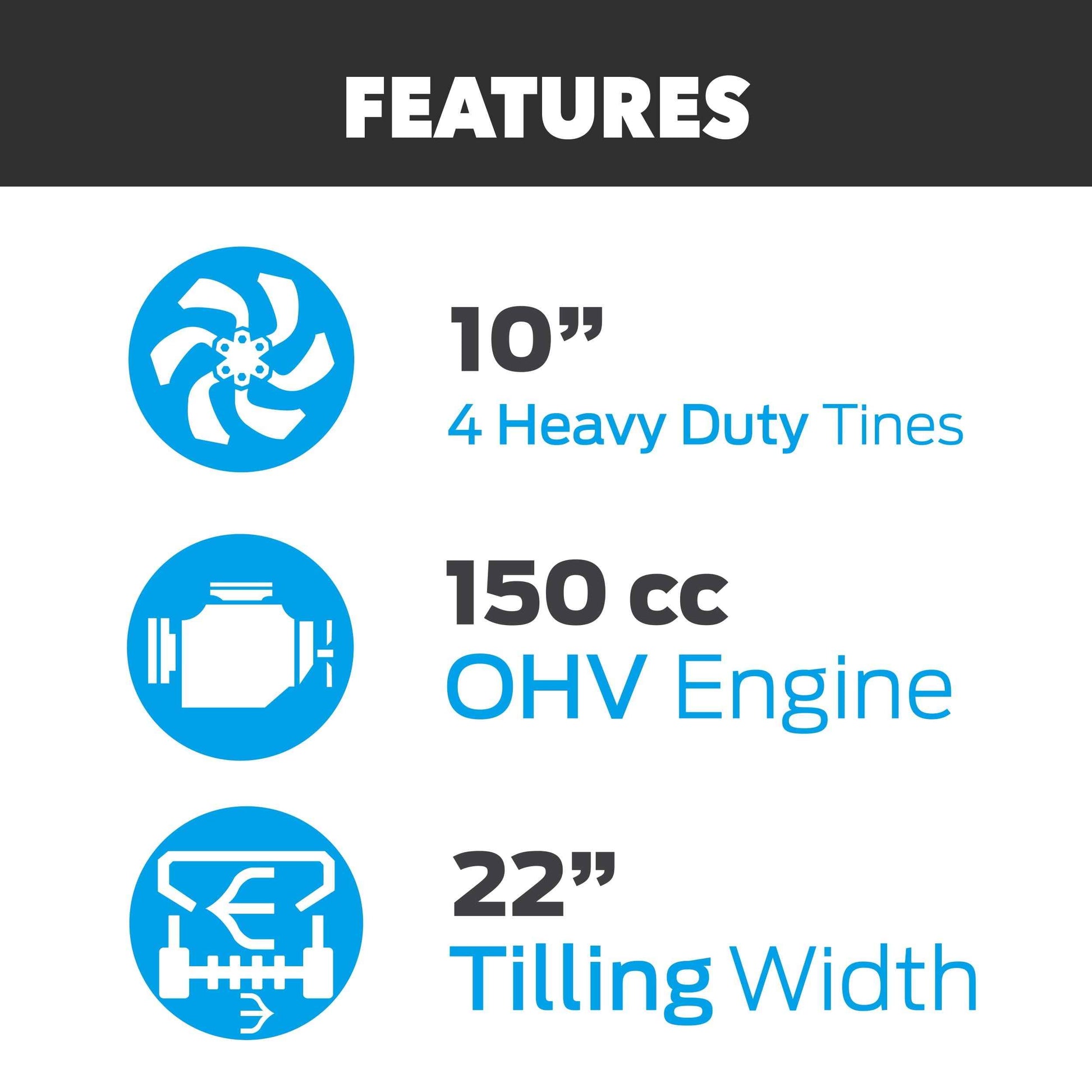 Pulsar 22" Gasoline Powered Front Tine Tiller