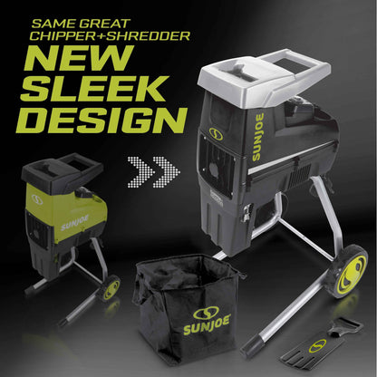 Sun Joe Silent Wood Chipper Shredder, 15 Amp Machine with 1.7" Cutting Diameter, CJ603E