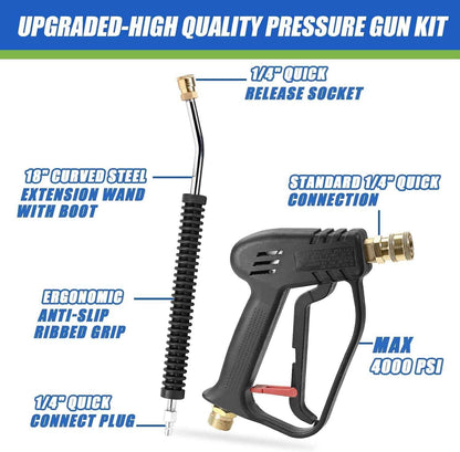 TOOLCY Pressure Washer 2030 PSI Max, Power Washer Electric Powered, 50FT Pressure Hose, Short Gun & Extension Wand, Foam Cannon, 5 Nozzles, Cars Patios Washer