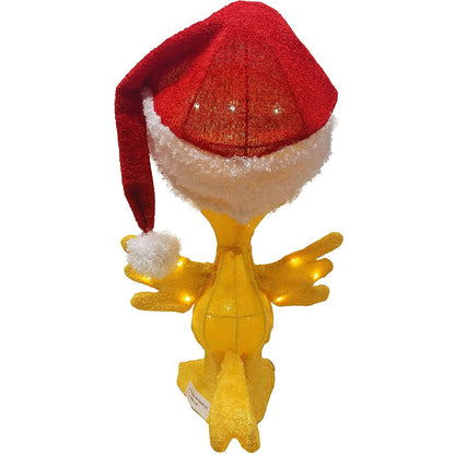 ProductWorks Peanuts 22" Woodstock Santa Hat Prelit Christmas Yard Decoration