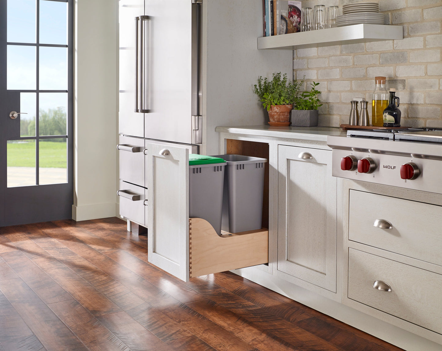 Rev-A-Shelf Dual Pullout Trash Cans 50 qt. with Soft-close Slides, 4WCSC-2150DM-2