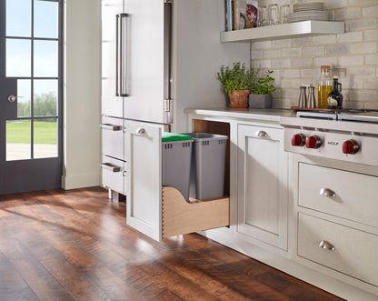 Rev-A-Shelf Dual Pullout Trash Cans 50 qt. with Soft-close Slides, 4WCSC-2150DM-2