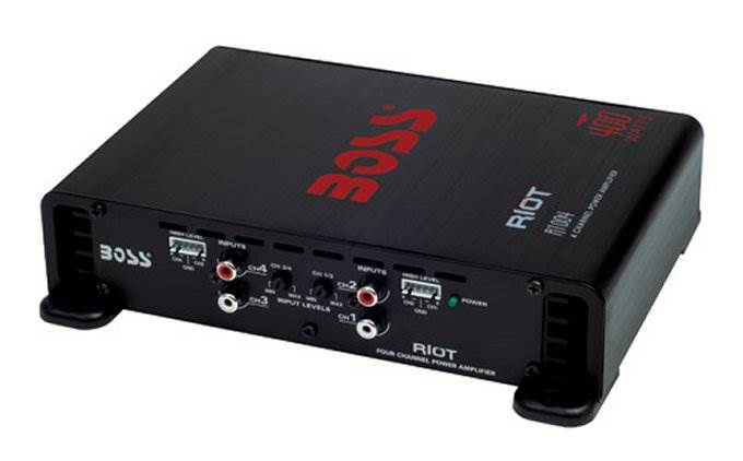 BOSS Audio R1004 Riot 400W 4 Channel Car Power Amplifier Mosfet w/ 8 Ga Amp Kit - Find Fresh Goods