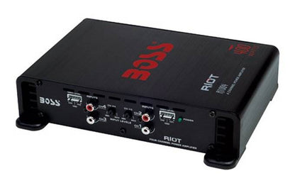 BOSS Audio R1004 Riot 400W 4 Channel Car Power Amplifier Mosfet w/ 8 Ga Amp Kit - Find Fresh Goods