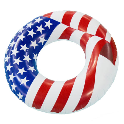 Swimline 36" Inflatable American Flag Swimming Pool and Lake Tube Float (8 Pack)