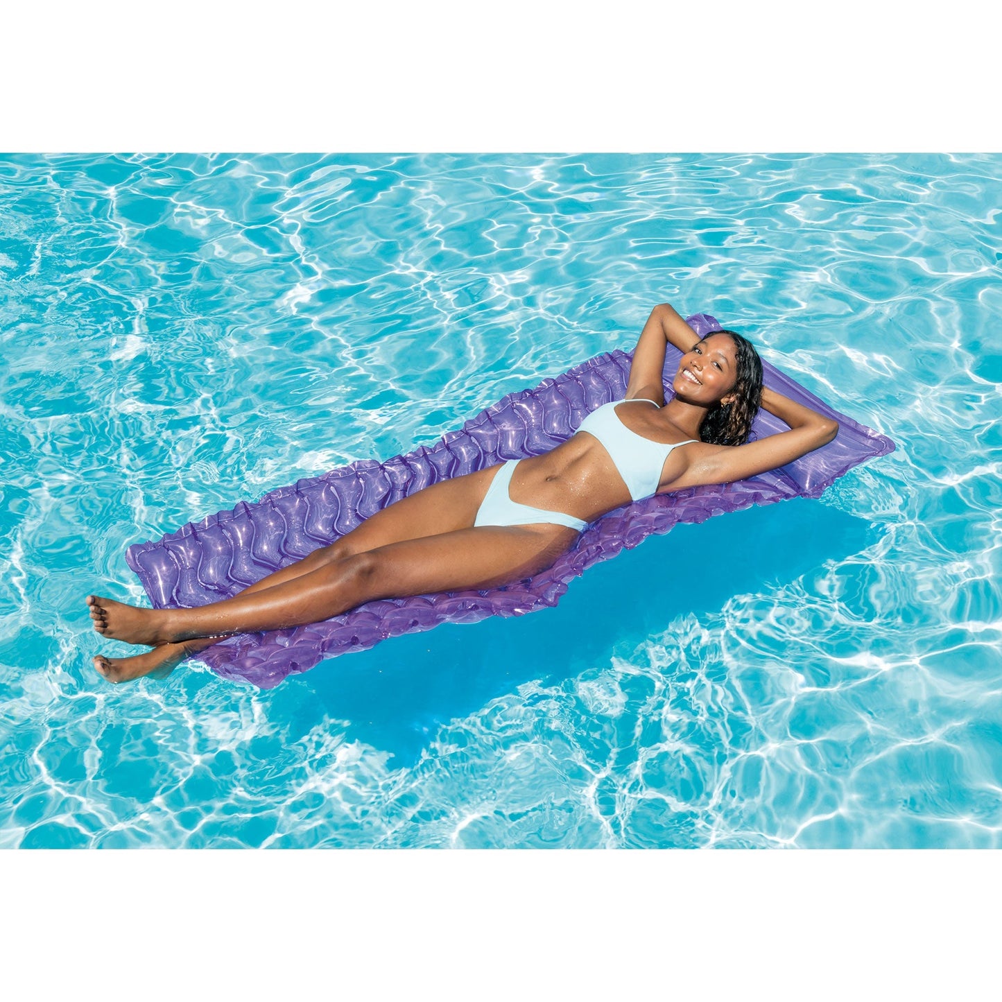 Intex Tote 'N Float Wave Mat Floating Swimming Pool Lounger, 1 Pc, Color Varies