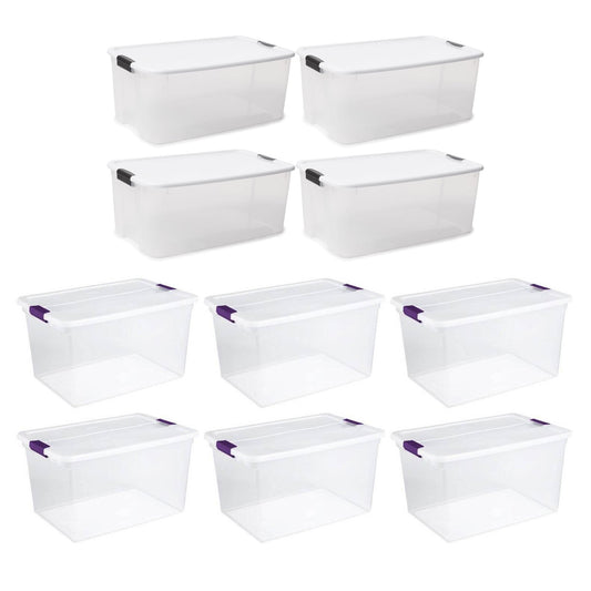 Sterilite 116 Quart Storage Totes, 4 Pack, and 66 Quart Storage Totes, 6 Pack