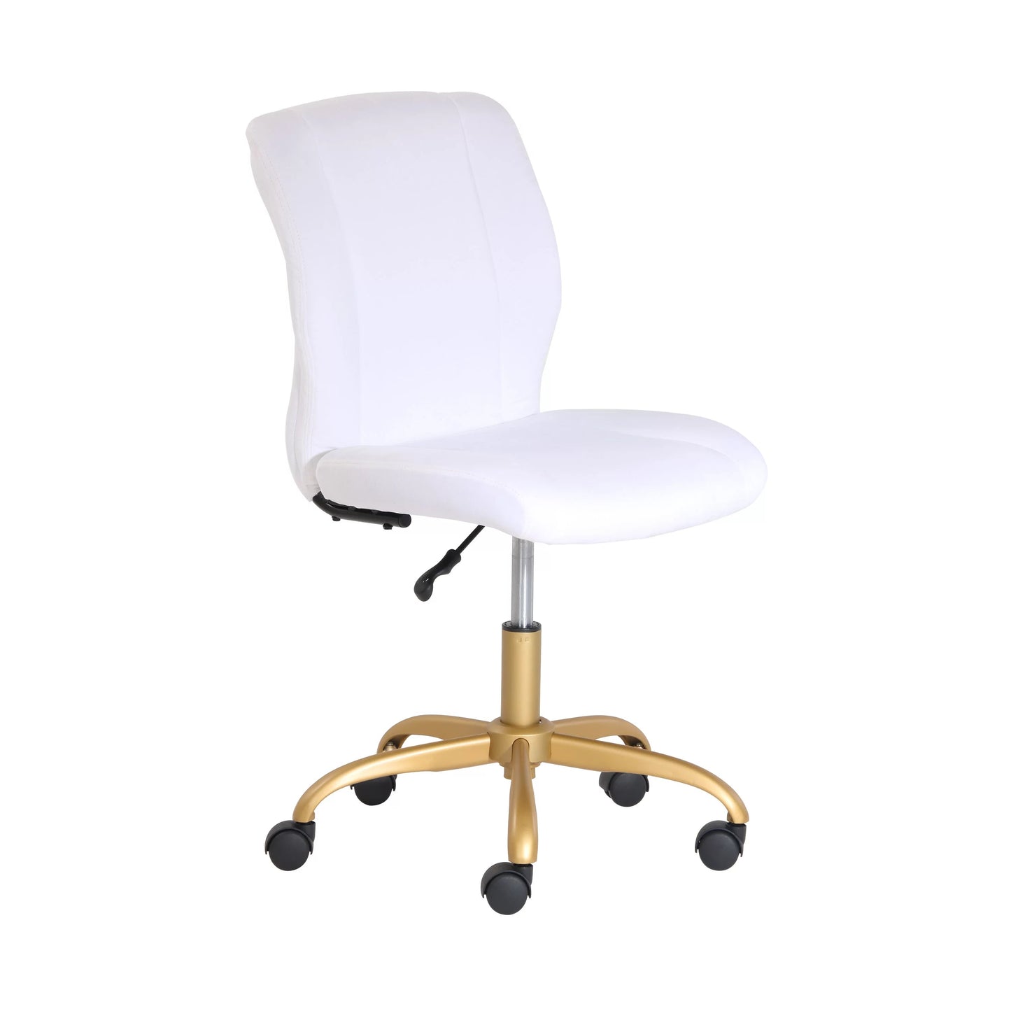 Plush Velvet Office Chair White