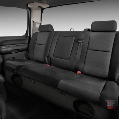 QPower GMC Chevy Crew Cab 2007-2013 Dual 12" Sub Box Enclosure w/ Bedliner Spray - Find Fresh Goods