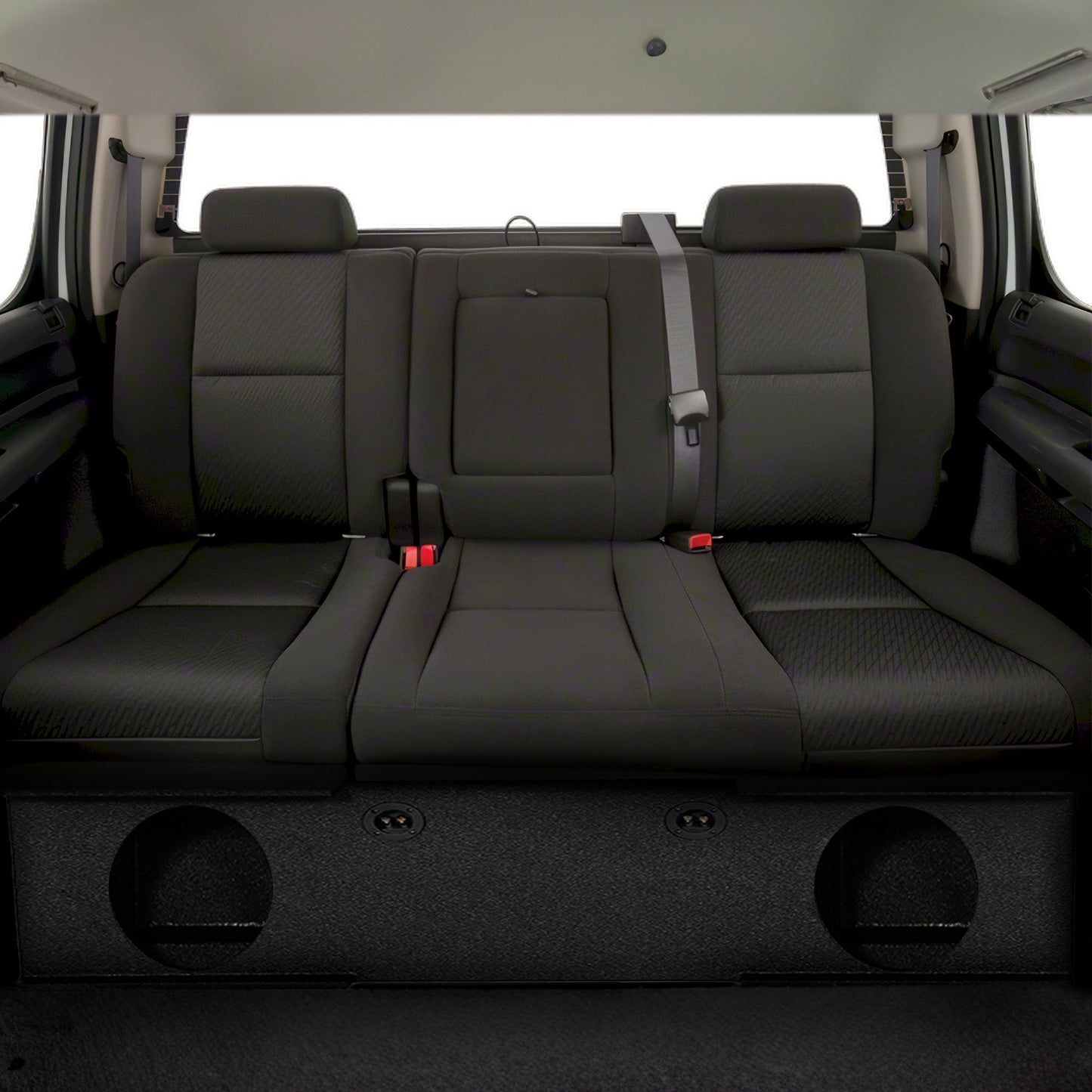 QPower GMC Chevy Crew Cab 2007-2013 Dual 12" Sub Box Enclosure w/ Bedliner Spray - Find Fresh Goods