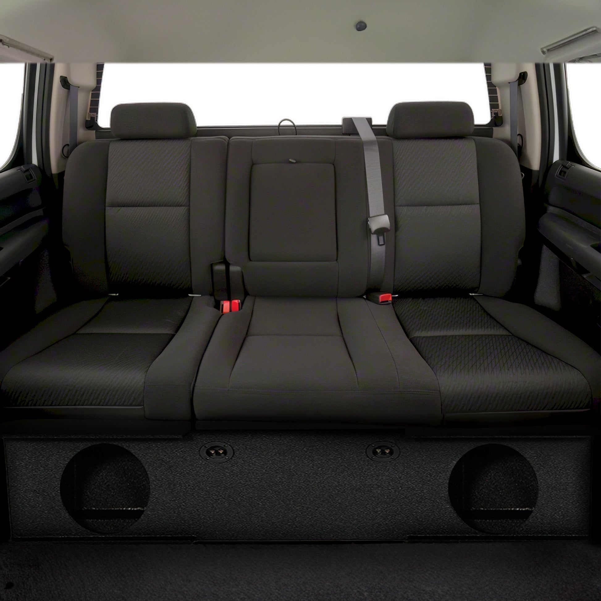 QPower GMC Chevy Crew Cab 2007-2013 Dual 12" Sub Box Enclosure w/ Bedliner Spray - Find Fresh Goods