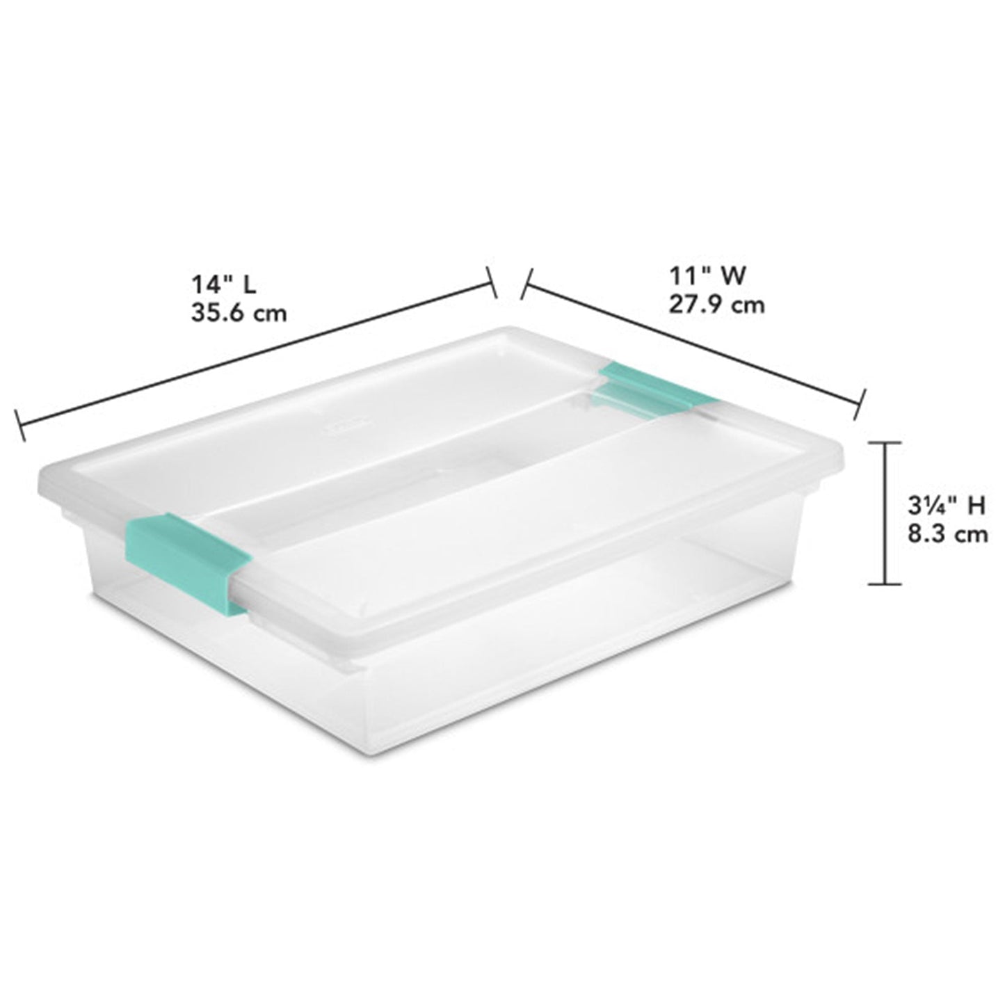 Sterilite 5.7 Qt. Large Plastic Stackable Storage Bin w/ Clear Latch Lid, 6 Pack