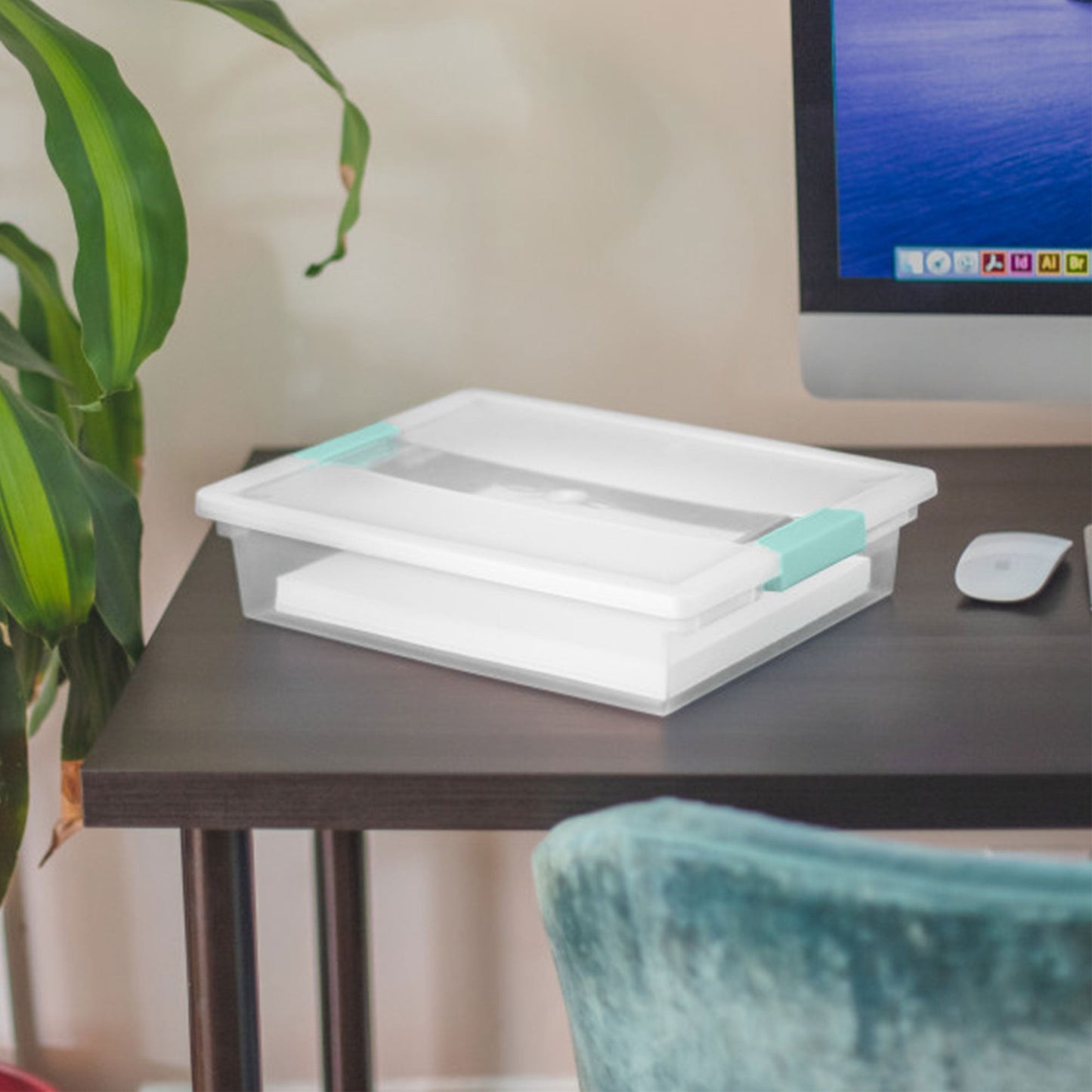 Sterilite Large Clear Plastic Stackable Storage Bin w/ Clear Latch Lid, 18 Pack