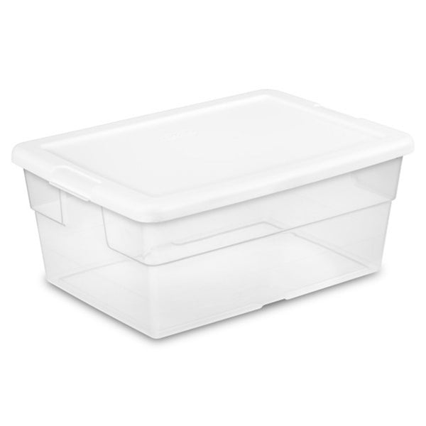 Sterilite 16 Quart Clear Plastic Stacking Storage Container Box w/ Lid (36 Pack)