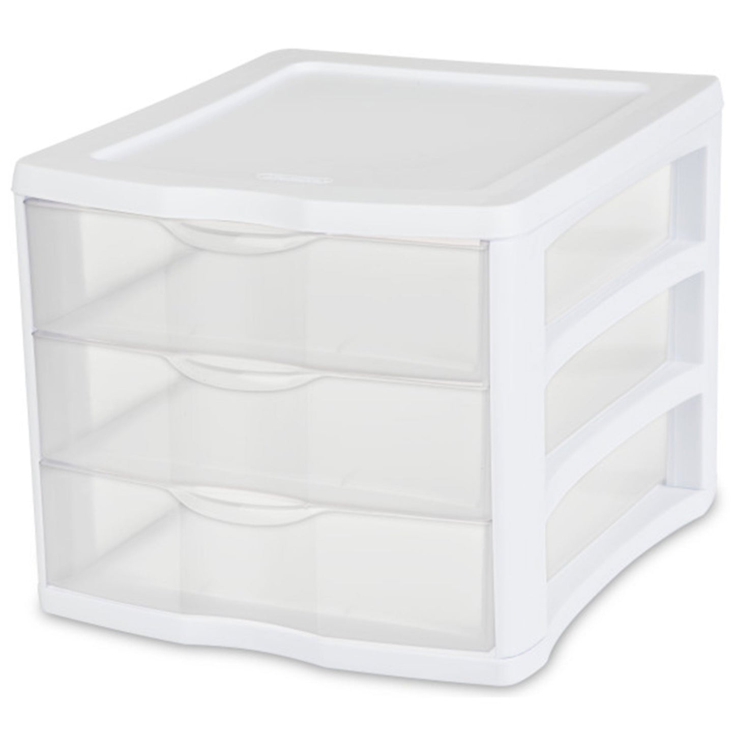 Sterilite ClearView Compact Stacking 3 Drawer Storage Organizer System, (8 Pack)