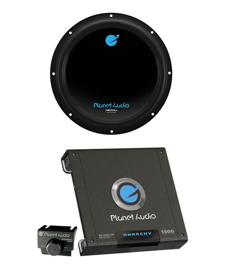 PLANET AUDIO AC12D 12" 1800W Car Audio Subwoofer + AC15001M 1500W MONO Amplifier - Find Fresh Goods