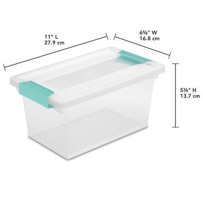 Sterilite Plastic Medium Clip Storage Box Container with Latching Lid, 16 Pack