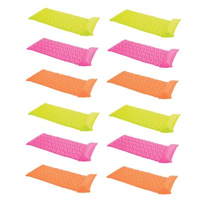 Intex Tote 'N Float Wave Mat Floating Pool Lounger with Headrest (12 Pack)