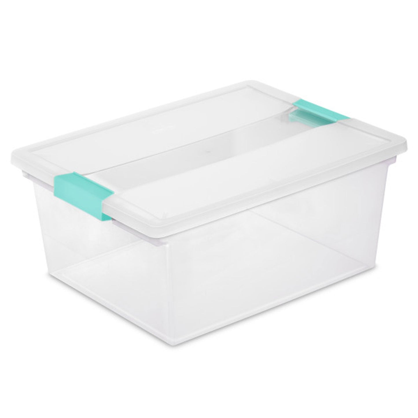 Sterilite Deep Plastic Stackable Storage Bin w/ Clear Latch Lid, Clear (4 Pack)