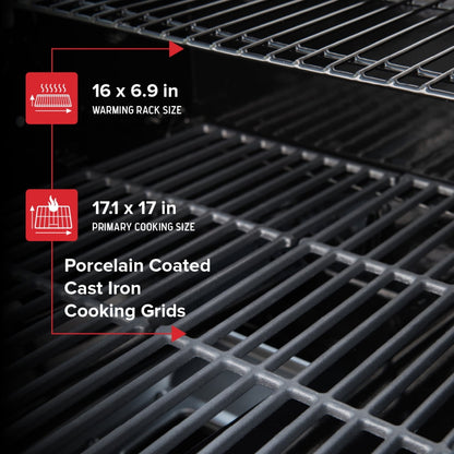 Nexgrill Deluxe 2-Burner Gas Grill with 401 SQ In Grate, 28000 BTUs, Stainless Steel Control Panel & Foldable Side Table, Propane BBQ Grill for Outdoor Cooking, Patios, Backyards and More -720-0864RA