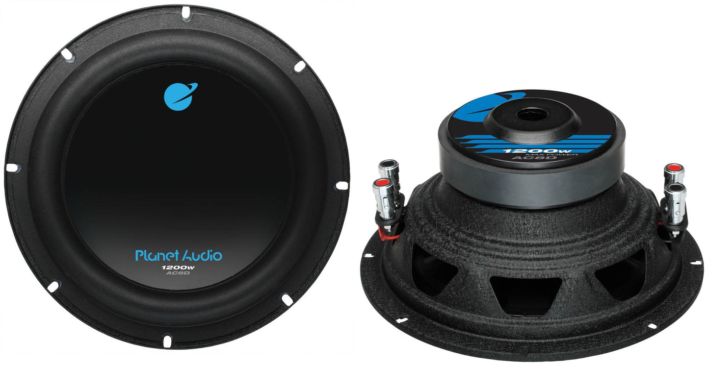 Planet Audio AC8D 8" 4800 Watt Car Subwoofers Power Sub Woofer DVC 4 Ohm - Find Fresh Goods