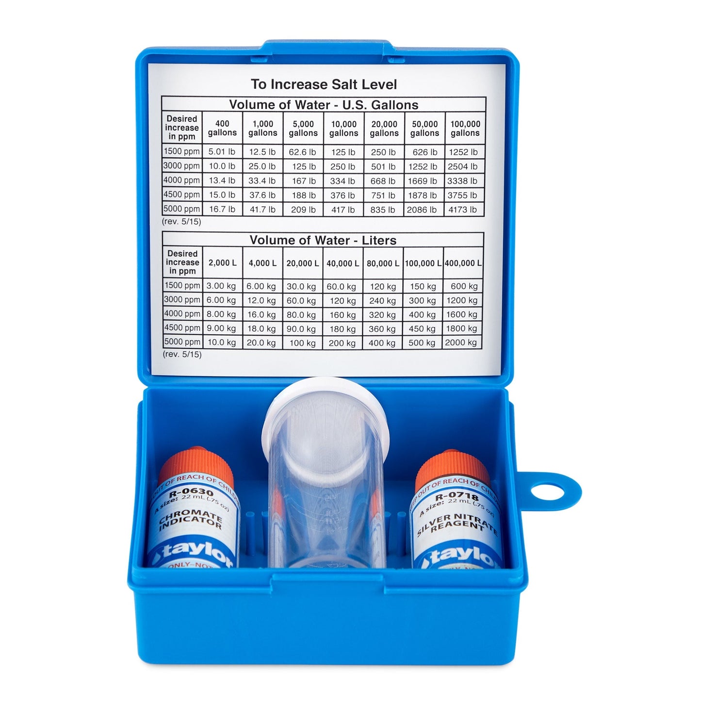 Taylor K-1766 Liquid Swimming Pool Spa Sodium Chloride Salt Water Drop Test Kit