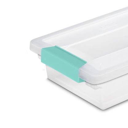 Sterilite Small Clip Box Clear Storage Tote Container with Latching Lid, 18 Pack