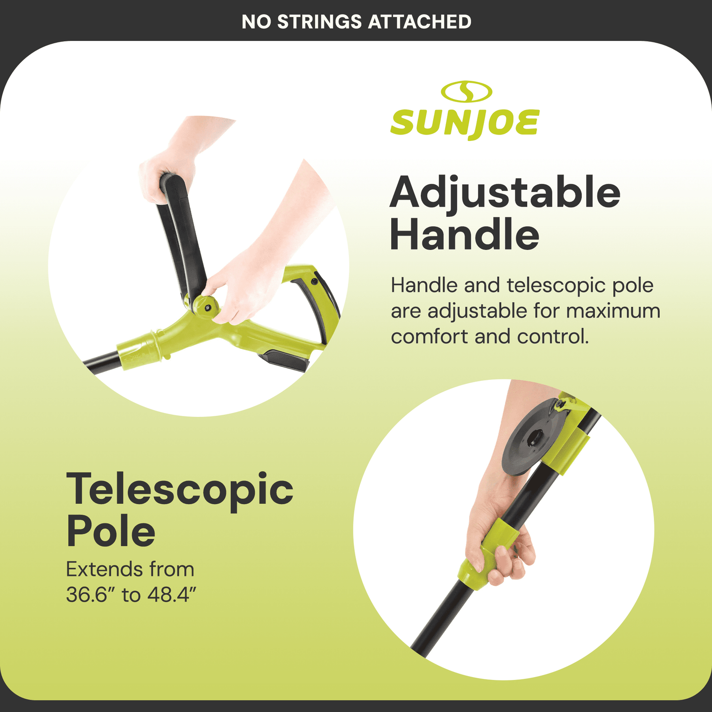 Sun Joe 10” Stringless Lawn Trimmer, Battery Charger, SharperBlade, Green, 24V-SB10-LTE