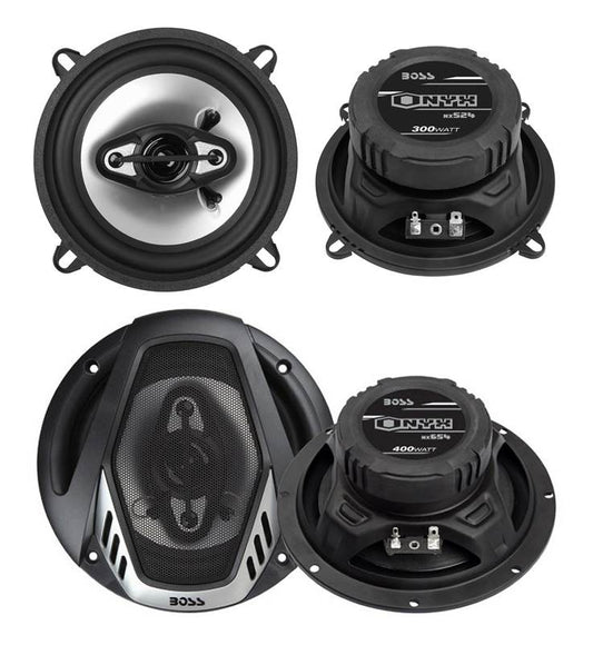BOSS NX524 5.25" 300W and 6.5" 400W 4 Way Car Audio Coaxial Speaker Set (4 Pack) - Find Fresh Goods