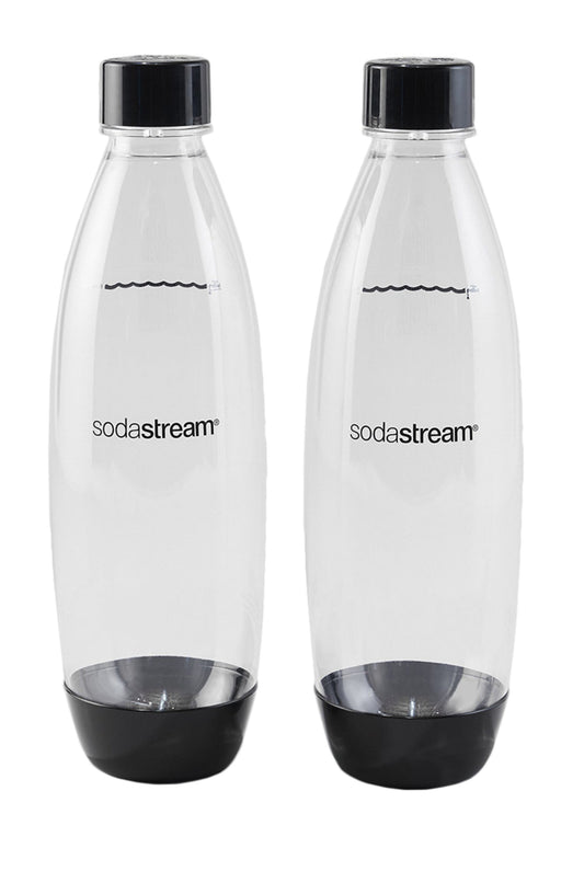 Sodastream 1 Liter Slim Bottles – Black – 2 Pack