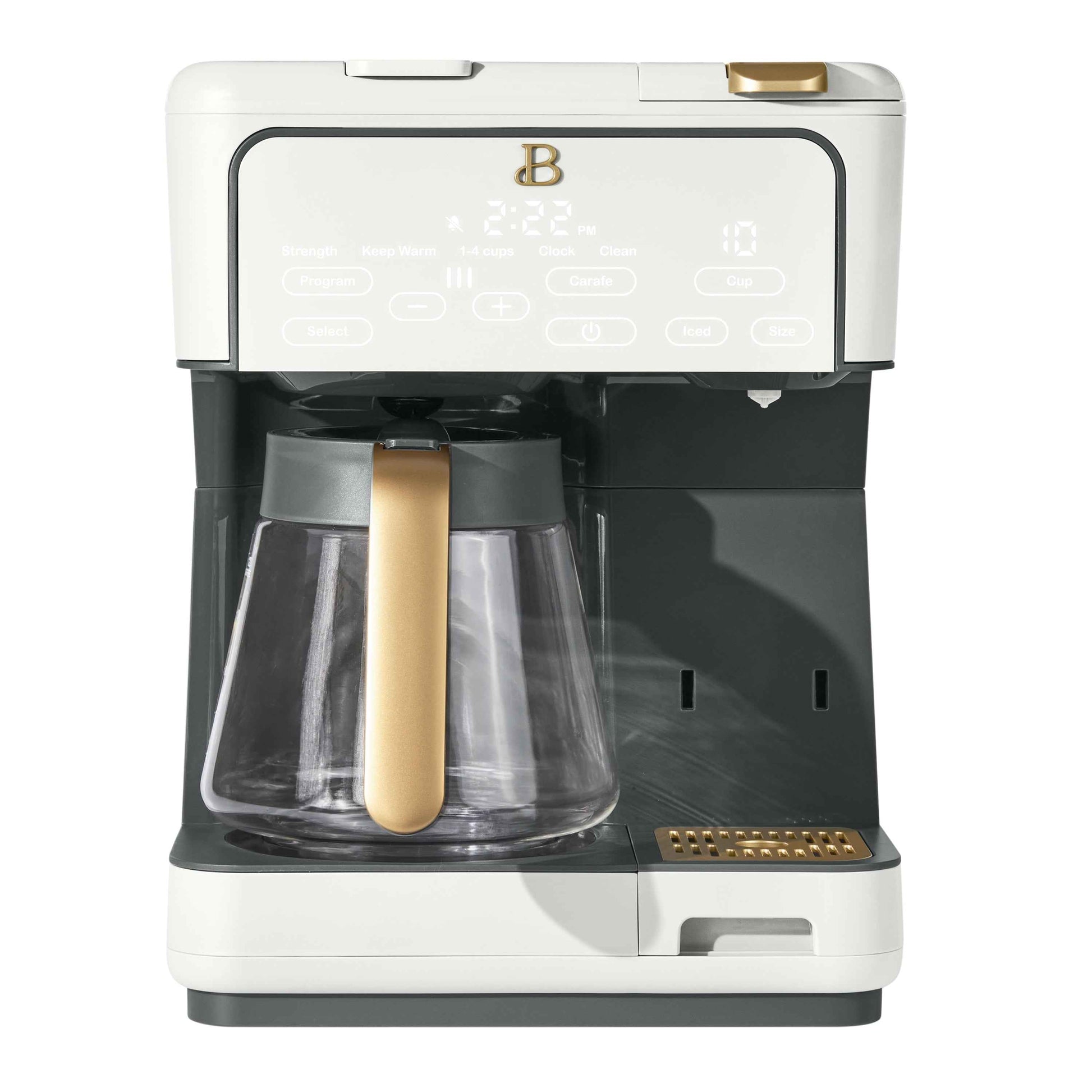 Beautiful Multi-Brew 12-Cup Programmable Drip & Single-Serve Coffee Maker, White Icing by Drew Barrymore