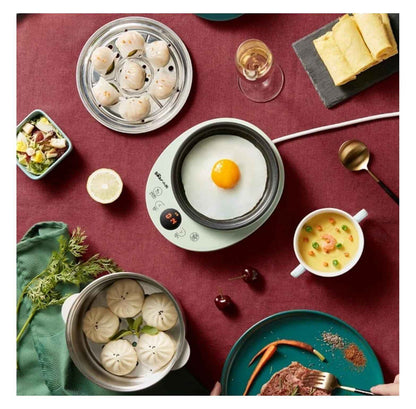 Electric Food Steamer 2 Tier, Egg Cooker - Stainless Steel Vegetable Steamer for Kitchen, 360W, 9.5H Preset, Anti-Dry Burn, ZDQ-B14Y5