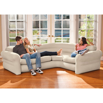 Intex Inflatable Corner Living Room Neutral Sectional Sofa | 68575EP