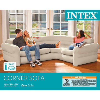 Intex Inflatable Corner Living Room Neutral Sectional Sofa | 68575EP