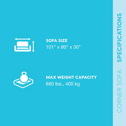 Intex Inflatable Corner Living Room Neutral Sectional Sofa | 68575EP